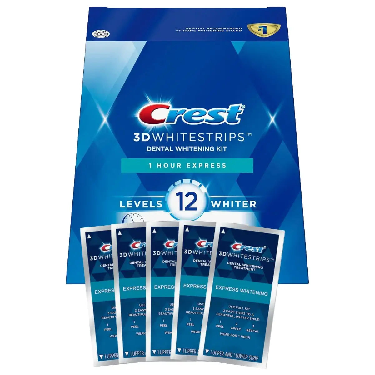 Bieliace Pásiky Crest 1 Hour Express 12 Levels Whiter Whitestrips